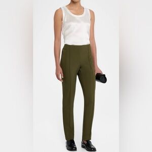 Lafayette 148 New York Gramercy Acclaimed-Stretch Sycamore Green Trouser Pants